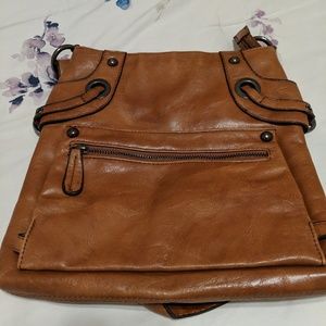 Hilary Radley Brown Leather Crossbody Bag